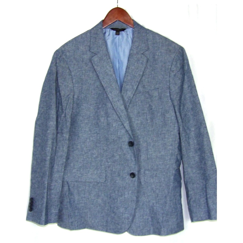 Banana Republic 2 Button Linen/Cotton Blue Blazer Men's 42  Short Standard Fit